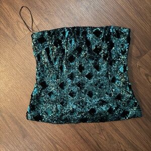 NWT Sequin Strapless Top